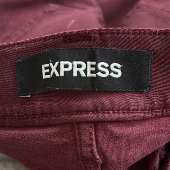 Express Women's Burgundy Legging Mid Rise Jeans Size 8 - Picture 2 of 5